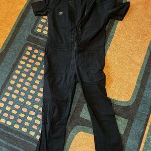 Wildfang Black Essential Short Sleeve Coveralls